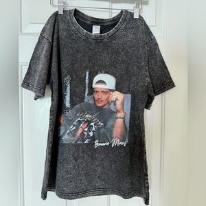 Bruno Mars Graphic T-Shirt - Faded Black Size S